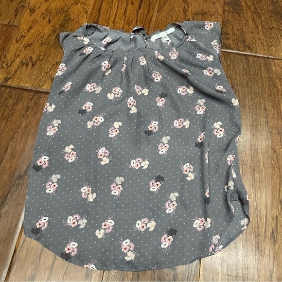 Lauren Conrad women’s polka dotted floral tank top - Picture 1 of 5